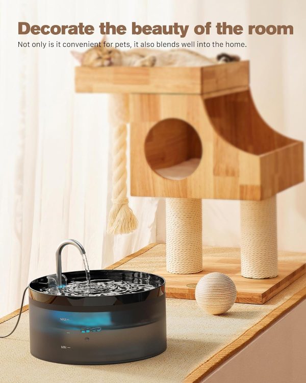Cat Water Fountain:108oz/3.2L Cat Fountain Super Silent Pet Water Fountain - Water Fountains for Cats Indoor - Faucet Cat Fountain - Quiet Water Pump - Suitable for Cats and Dogs - - Image 2