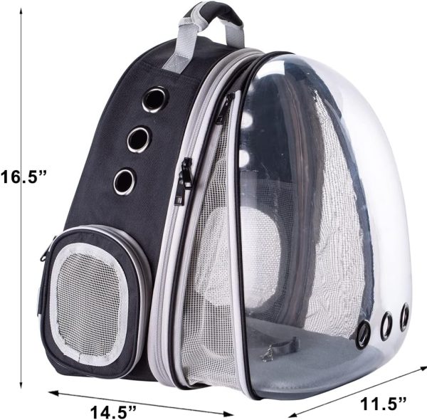 Front Expandable Large Cat Backpack Carrier, Fit up to 20 lbs, Space Capsule Bubble Window Pet Carrier Backpack for Large Fat Cat and Small Puppy - Image 2