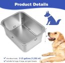 3 Gallons Large Dog Water Bowl, Stainless Steel Metal Dog Bowls, Large Capacity Pet Food Bowl Water Dish for Indoor and Outdoor Universal for Large & Giant Dogs